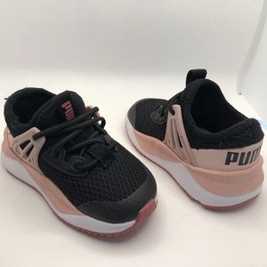 Light pink and black baby sneakers
